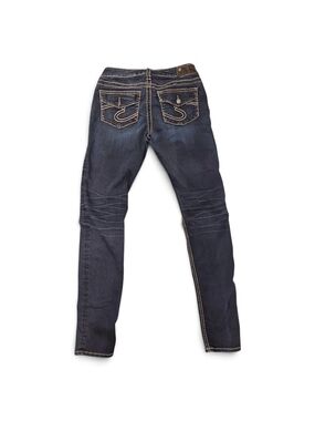 Silver Jeans Indigo Skinny Jeans with Embroidered Back Pockets